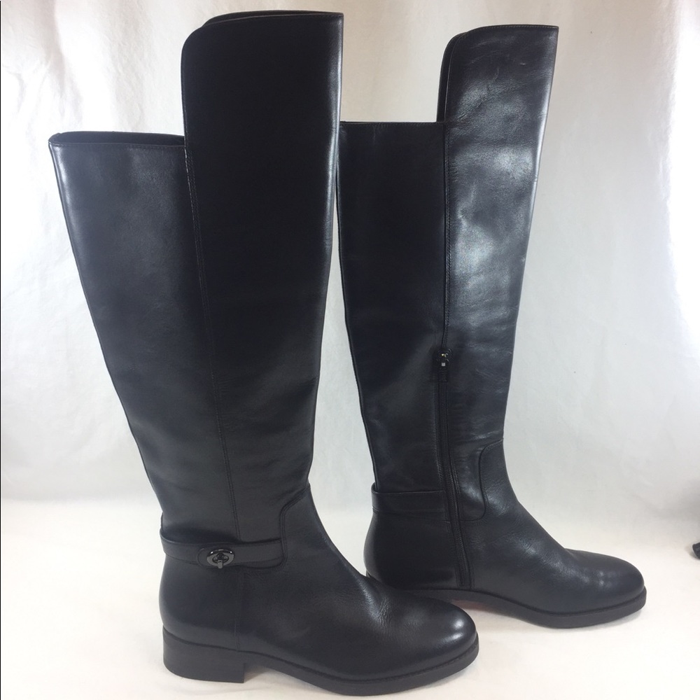 Coach Emmie Tall Leather Turnlock Boot